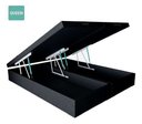 Ver imagem 2 de Cama Box Baú Queen Bipartido Sintético Preto 38x158x198
