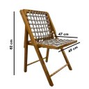 Ver imagem 6 de Conjunto Mesa Redonda com 4 Cadeiras em Madeira e Corda Náutica Mel/branco