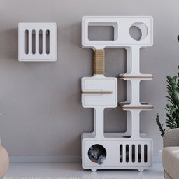 Torre para Gatos Tom 2 Prateleiras com Sisal 70cm de comprimento, 43cm de largura e 153cm de altura - 2