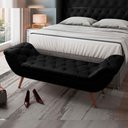 Ver imagem 1 de Puff Recamier Decorativo com Tachas 140 cm Santorini P05 Couríssimo Preto - Lyam Decor