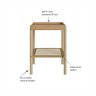 Mesa Lateral Quadrada com Prateleira 43cm Palhinha Pé Madeira Oslo - 6