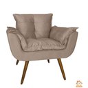 Ver imagem 2 de Conjunto Namoradeira e 2 Poltronas Estofadas Hall de Entrada Opala Suede Bege - LM DECOR