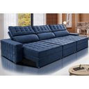 Ver imagem 1 de Sofá Retrátil e Reclinável 4,15m Cama inBox Big Star com SoftGel D40 Velupluma Azul