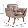 Poltrona Opalla Capuccino com Debrum e Base Palito - 3