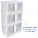 Ver imagem 5 de Caixa Organizadora Empilhável Dobrável 2 Portas 75 Litros