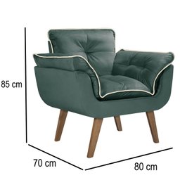 Poltrona Opalla com Debrum Marfim e Base Palito - 3