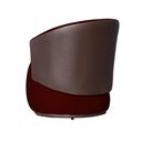 Ver imagem 6 de Kit 2 Poltronas Organica Beatriz Suede Bordo C/ Composê Corano Marrom - Lm Decor