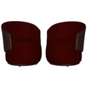 Ver imagem 2 de Kit 2 Poltronas Organica Beatriz Suede Bordo C/ Composê Corano Marrom - Lm Decor