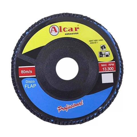 Disco Flap Cônico 7" X 7/8" Grão 80 - Alcar Flpln0008