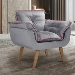 Poltrona Opalla com Debrum e Base Palito - 1
