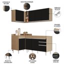 Ver imagem 3 de Armário de Cozinha Modulado de Canto Direito 4 Peças Cp37 Balcão sem Tampo Castanho/preto - Lumil Lu