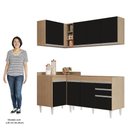 Ver imagem 5 de Armário de Cozinha Modulado de Canto Direito 4 Peças Cp37 Balcão sem Tampo Castanho/preto - Lumil Lu