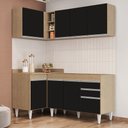Ver imagem 2 de Armário de Cozinha Modulado de Canto Direito 4 Peças Cp37 Balcão sem Tampo Castanho/preto - Lumil Lu