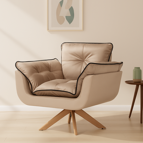 Poltrona Opalla com Debrum e Base Giratória