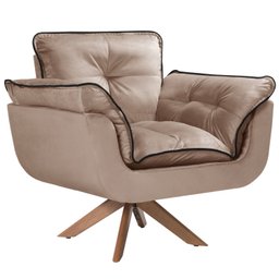 Poltrona Opalla Capuccino com Debrum e Base Giratória - 2