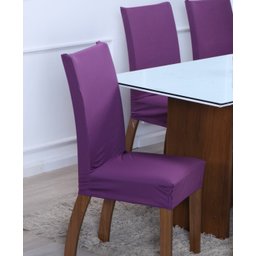 Kit de Capas de Cadeira Estofada 6 Lugares Mesa de Jantar Protege Muda a Decoração Malha Helanca Lis - 2