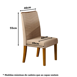 Kit de Capas de Cadeira Estofada 6 Lugares Mesa de Jantar Protege Muda a Decoração Malha Helanca Lis - 3