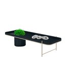 Ver imagem 2 de Mesa de Centro Cachepot em Madeira Maciça Ébano Estrutura Metálica Champagne
