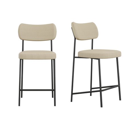 Kit 02 Banquetas Media Melissa Bar Cozinha Gourmet Bege