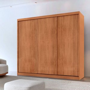 Guarda Roupa Casal Connor 100 Mdf 3 Portas de Correr Moderna Mobília
