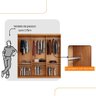 Guarda Roupa Casal Connor 100 Mdf 3 Portas de Correr Moderna Mobília - 5