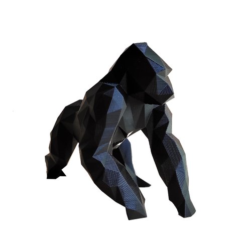 Gorila 20cm Altura - Estatueta, Enfeite, Decoração, Mascote - Toque 3D:Preto