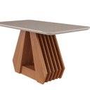 Ver imagem 3 de Sala de Jantar Agata 130 cm com 4 Cadeiras Clarice Wood Marrom/Cinamomo/Off/Madeira/Joli