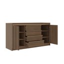 Ver imagem 4 de Cômoda 2 Portas Ripadas e 4 Gavetas Seringal CabeCasa MadeiraOriginals Marrom/Nogal