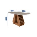 Ver imagem 5 de Sala de Jantar Agata 130 cm com 4 Cadeiras Juliana Wood Marrom/Off/Mad/Nude