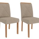 Ver imagem 6 de Sala de Jantar Agata 130 cm com 4 Cadeiras Fernanda Wood Marrom/Off/Madeira