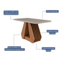 Ver imagem 4 de Sala de Jantar Agata 130 cm com 4 Cadeiras Fernanda Wood Marrom/Off/Madeira