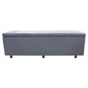 Ver imagem 5 de Baú Sapateira Estofada Casal Queen Size 160 cm Suede Bordado Cinza SkyBox