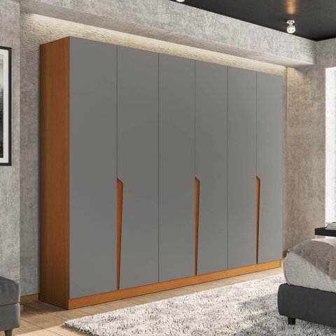 Guarda Roupa Casal com 6 Portas e 4 Gavetas 240825 Linha Porto Politorno Móveis