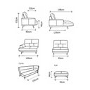 Ver imagem 4 de Sofá Evans Canto + Chaise com Puff Couro Pérola 556cm - 69882