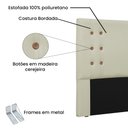 Ver imagem 3 de Cabeceira Gênova Para Cama Box King 195 cm Corino Bege - D’Rossi