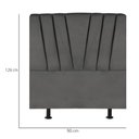 Ver imagem 3 de Cabeceira Solteiro Cama Box Estofada 90 Cm Lile Linho Cinza