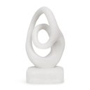 Ver imagem 2 de Escultura Decorativa Abstrata em Poliresina Branca 30cm 21189 Mart