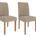 Ver imagem 6 de Conjunto Sala de Jantar 6 Lugares Retangular Tampo de Vidro/MDF Ester Cadeiras Clarice Wood Marrom/C
