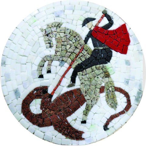 Mandala de Parede Simbolo São Jorge Mosaico Tamanho 80cm