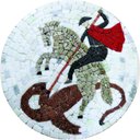 Ver imagem 1 de Mandala de Parede Simbolo São Jorge Mosaico Tamanho 80cm