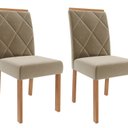 Ver imagem 6 de Conjunto Sala de Jantar 6 Lugares Retangular Tampo de Vidro/MDF Ester Cadeiras Fernanda Wood Marrom/