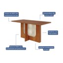 Ver imagem 4 de Mesa para Sala de Jantar Louise 160CMSEM Vidro Marrom/Cinamomo