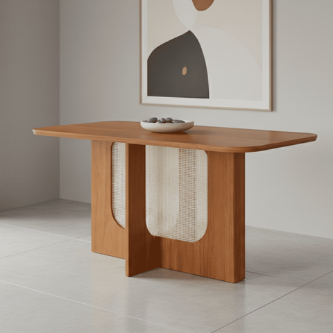 Mesa para Sala de Jantar Louise 160CMSEM Vidro Marrom/Cinamomo