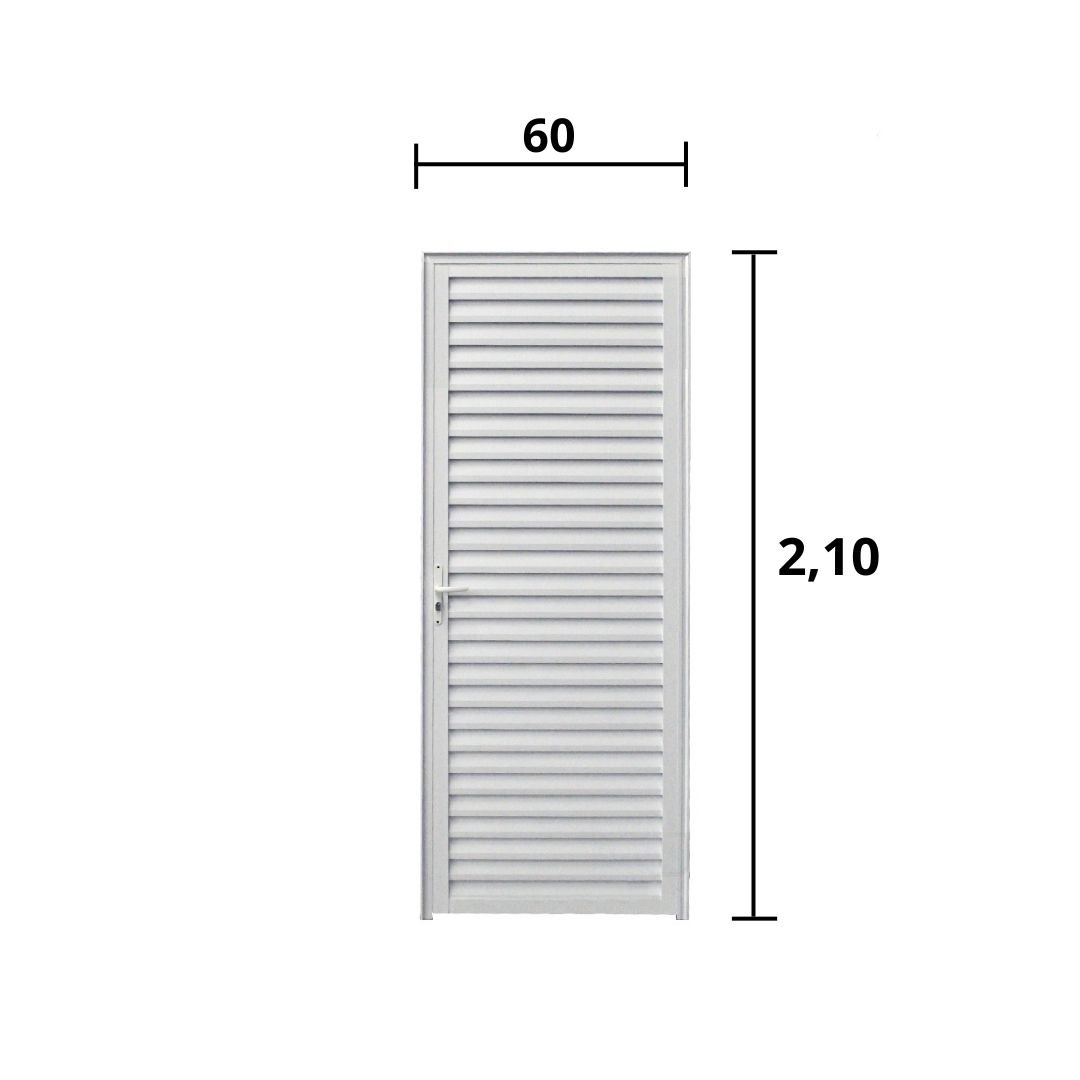 Porta Palheta Aluminio Branco 2.10 x 0.60 Lado Esquerdo - Hale - 3