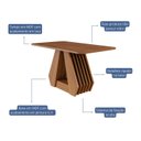 Ver imagem 4 de Mesa Agata 130 cm sem Vidro Estilo Moderno Marrom/Cinamomo