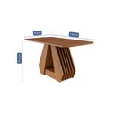 Ver imagem 3 de Mesa Agata 130 cm sem Vidro Estilo Moderno Marrom/Cinamomo