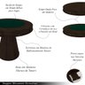 Conjunto Mesa de Jogos Carteado Bellagio Tampo Reversível e 4 Cadeiras Madeira Poker Base Cone Velud - 3