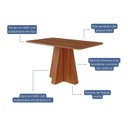 Ver imagem 4 de Mesa Maite 130 cm sem Vidro Marrom/Cinamomo