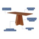 Ver imagem 4 de Mesa Maite 160 cm sem Vidro Marrom/Cinamomo