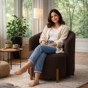 Ver imagem 4 de Poltrona Lounge Bouclé Estopar ? Moderna para Sala, Recepção e Quarto